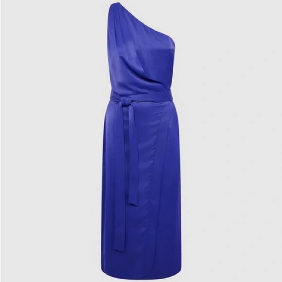 【海外限定】REISSワンピース☆Blue Mieke Satin Floral Drape M Buy Reiss Blue Mieke Satin Floral Drape Midi Dress from Next USA